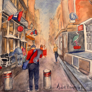 An Amsterdam street scene Watercolor