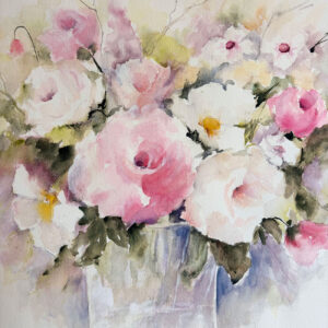 Floral splashes in watercolor